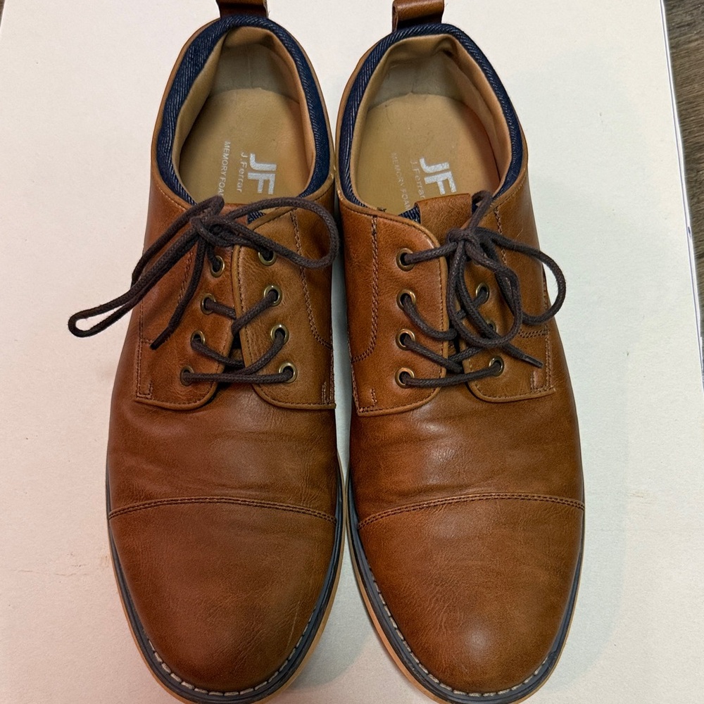 JF J.Ferrar Brown Leather Men's Oxfords size 10M